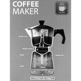 Cafeteira Italiana Feel Maestro MR-1667-6 Preto Granito Alumínio 300 ml 6 Copos - EcoNest