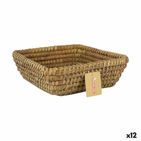 Cesta Multiusos Privilege Korne Castanho vime Quadrado 27 x 27 x 9 cm (12 Unidades) - EcoNest