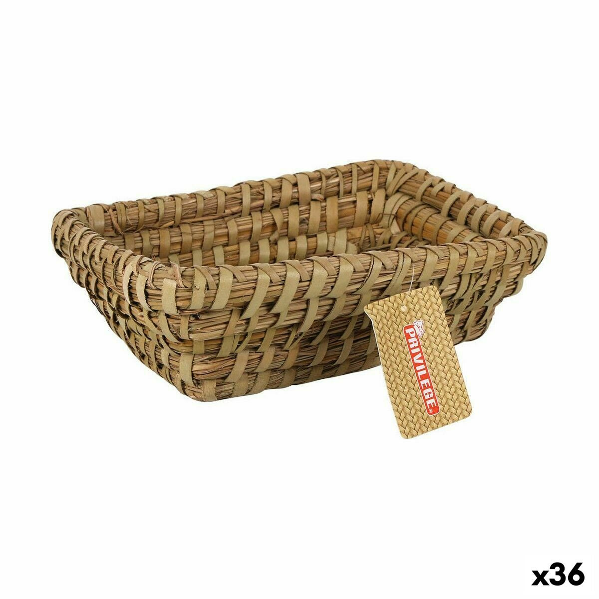 Cesta Multiusos Privilege Korne Castanho vime Retangular 20 x 15 x 7 cm (36 Unidades)