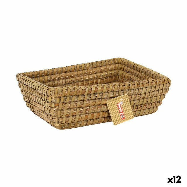 Cesta Multiusos Privilege Korne Castanho vime Retangular 30 x 23 x 9 cm (12 Unidades) - EcoNest