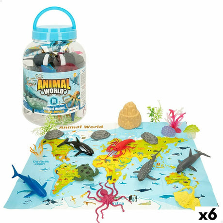 Figuras de animais Colorbaby 19 Peças Oceano Plástico 14 x 6 x 7 cm (6 Unidades) - EcoNest