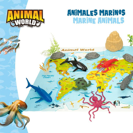 Figuras de animais Colorbaby 19 Peças Oceano Plástico 14 x 6 x 7 cm (6 Unidades) - EcoNest