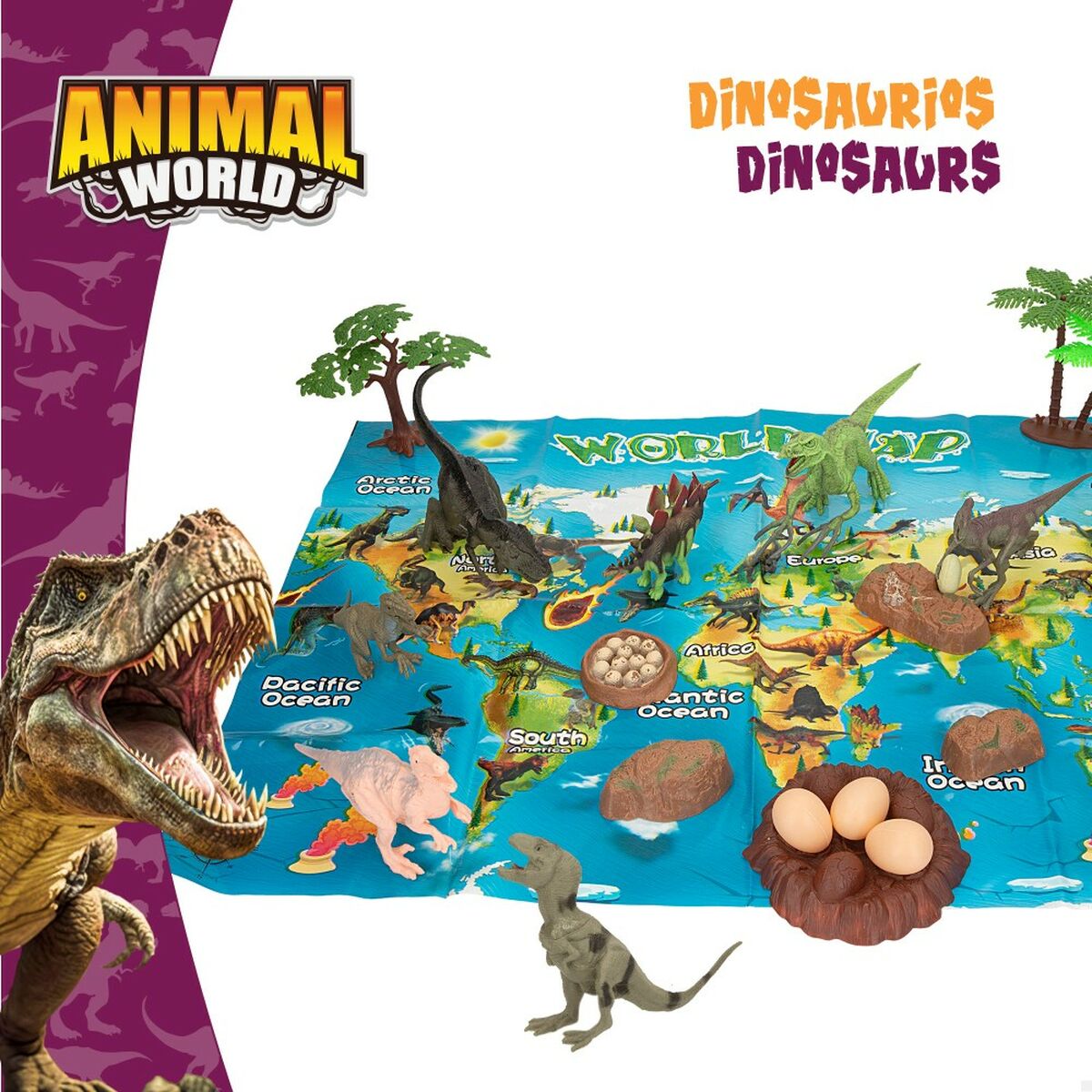 Playset Colorbaby 19 Peças 6 Unidades 17 x 9 x 6 cm Dinossauros - EcoNest