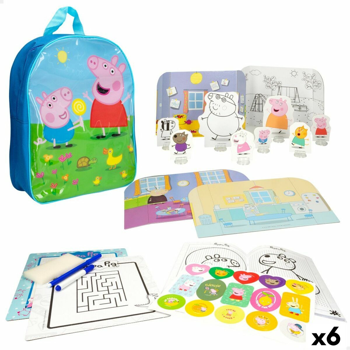 Juego Educativo Peppa Pig 23 x 31 x 9 cm (6 Unidades)