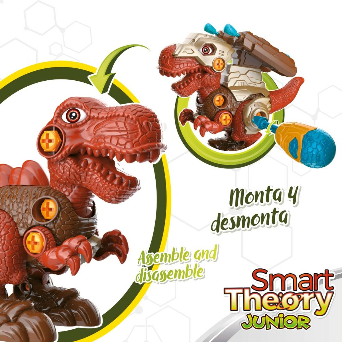 Conjunto 2 Dinossauros Colorbaby 21 x 14 x 9,5 cm articulado Lança-Projéteis 4 Unidades Dinossauro