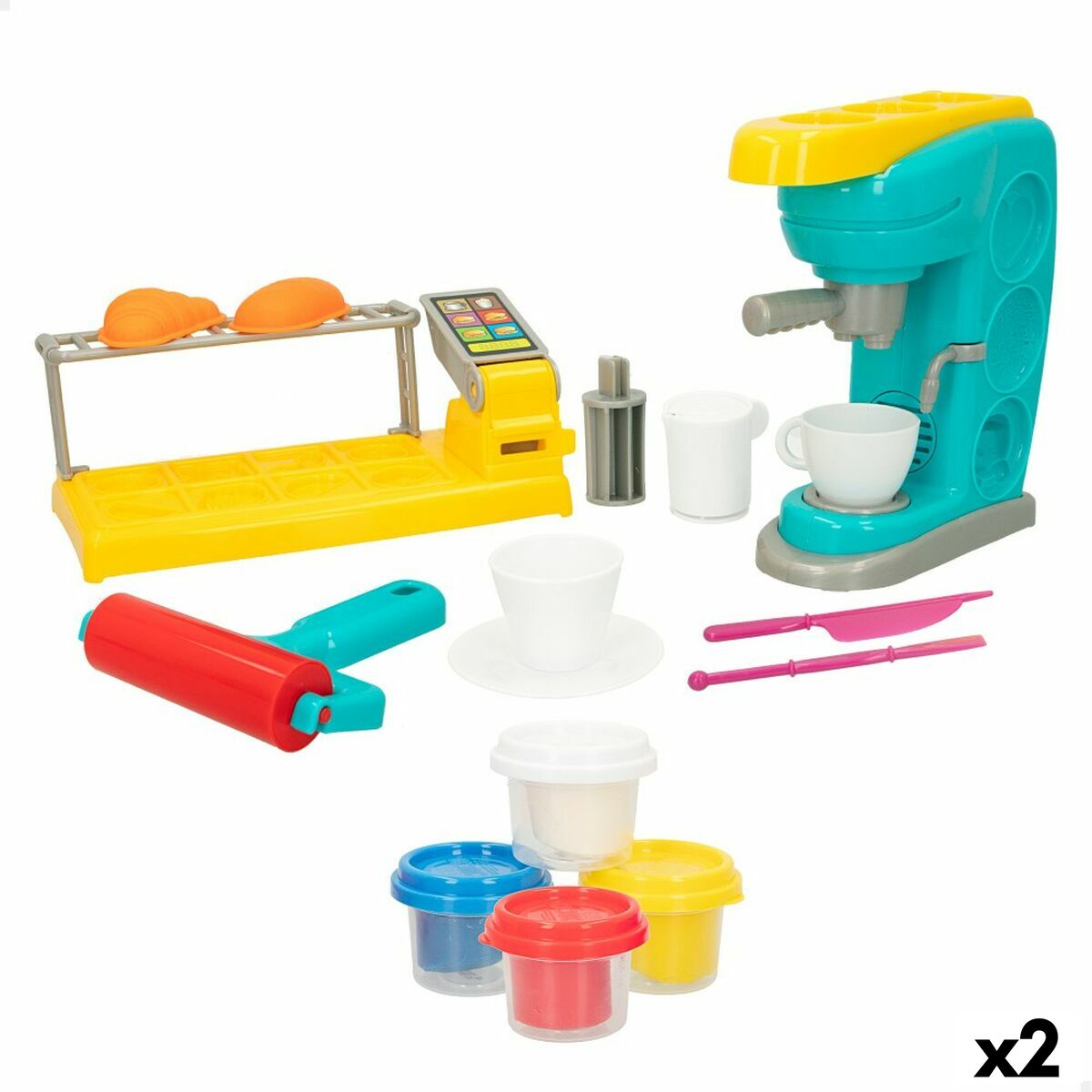 Juego Creativo de Plastilina PlayGo (2 Unidades) Cafetera