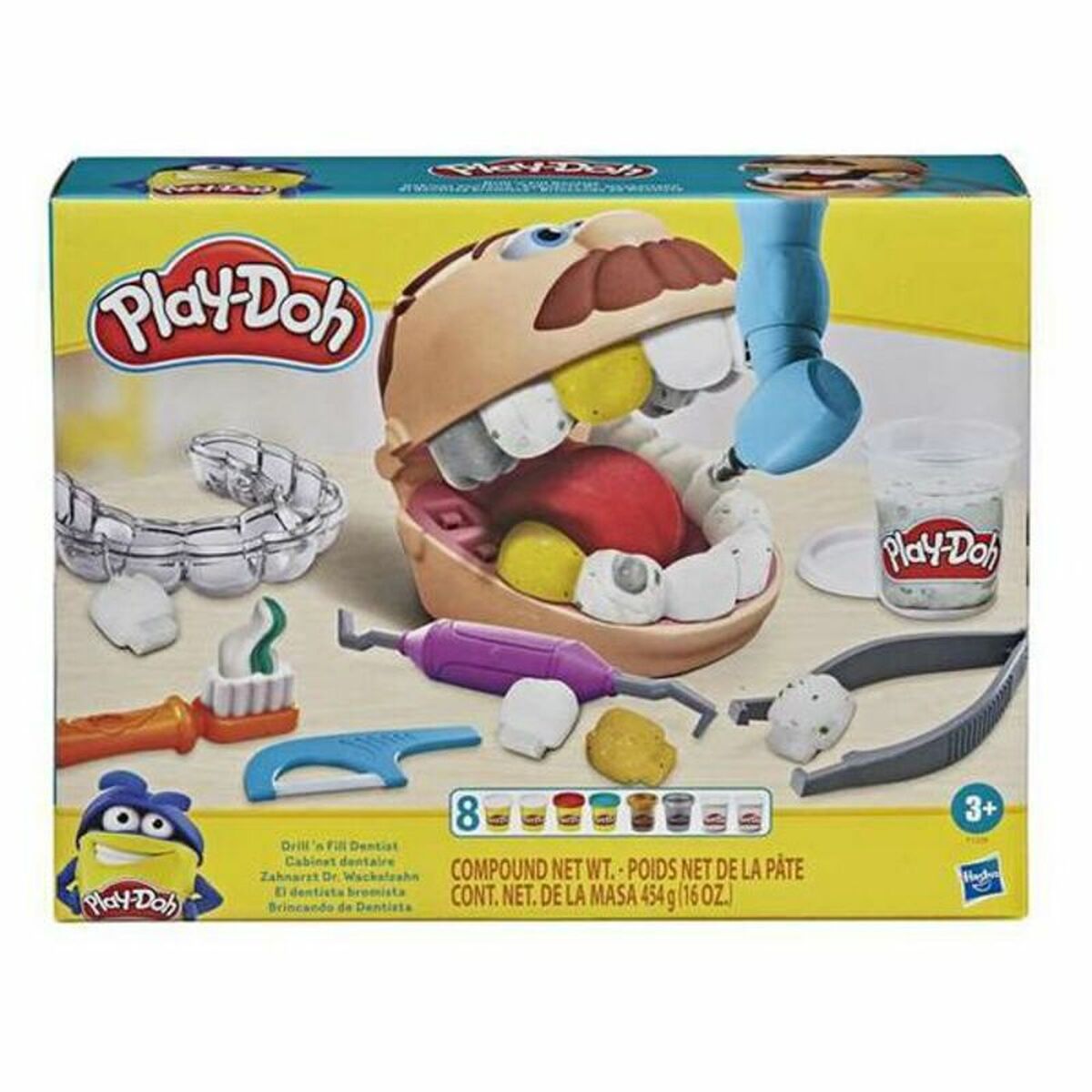 Jogo de Plasticina Play-Doh F1259 8 botes Dentista - EcoNest