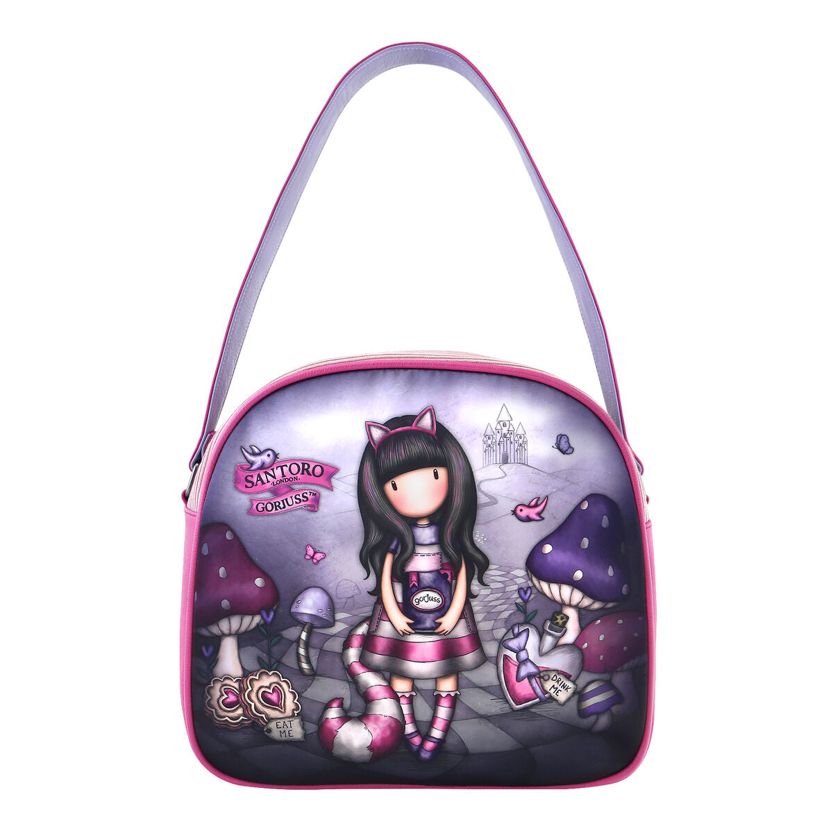 Bolso de mão Gorjuss Cheshire cat Roxo (30 x 28,5 x 11,5 cm) - EcoNest