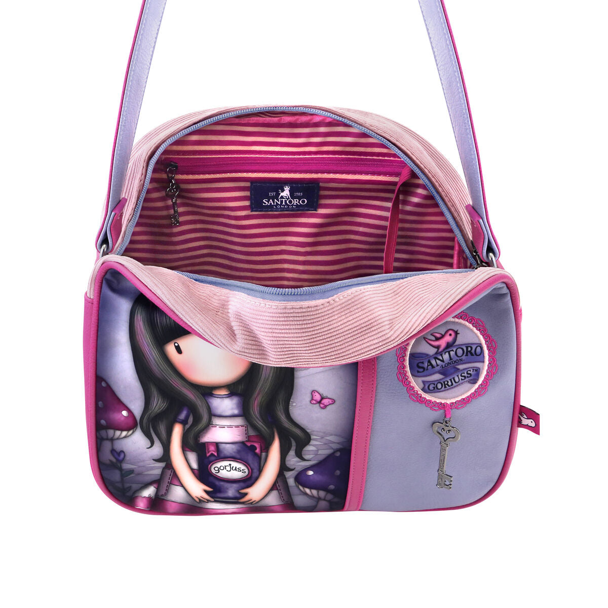 Bolso de mão Gorjuss Cheshire cat Roxo (30 x 28,5 x 11,5 cm) - EcoNest