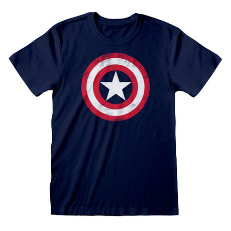 Camisola de Manga Curta Capitán América Captain America Shield Azul Unissexo - EcoNest