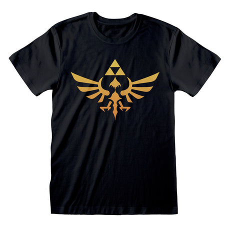 Camisola de Manga Curta The Legend of Zelda Hyrule Logo Preto Unissexo - EcoNest