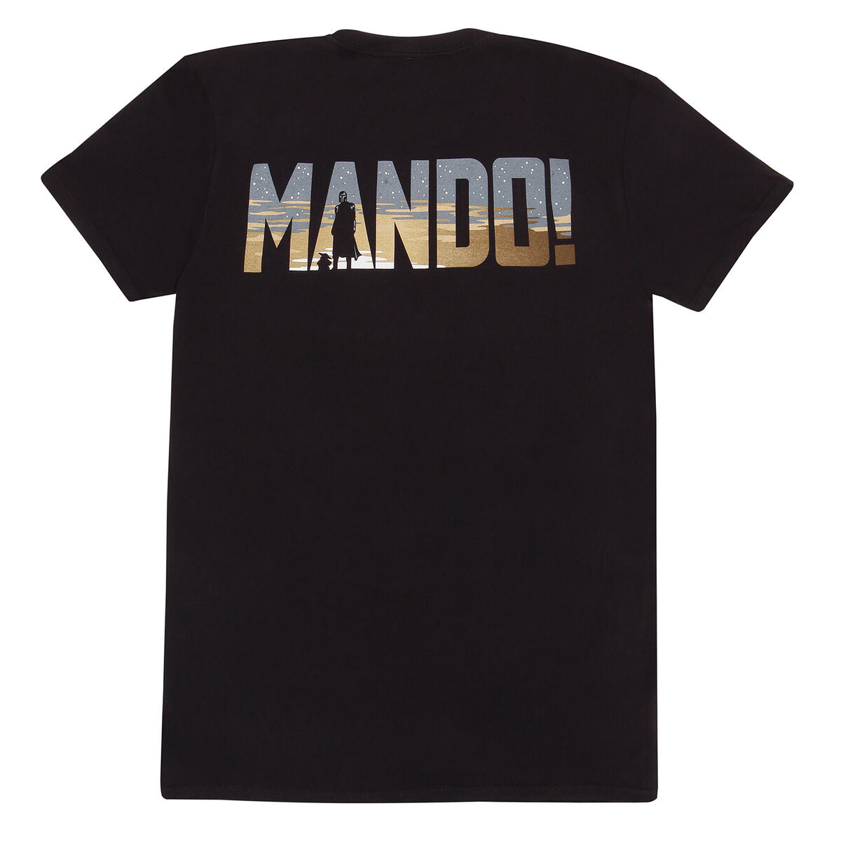 Camisola de Manga Curta The Mandalorian Row of Helmets Preto Unissexo - EcoNest