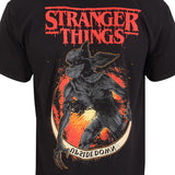 Camisola de Manga Curta Stranger Things Demogorgon Upside Down Preto Unissexo - EcoNest