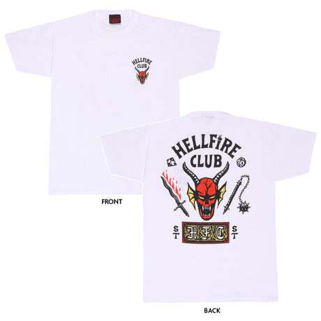 Camisola de Manga Curta Stranger Things Helfire Club Branco Unissexo - EcoNest