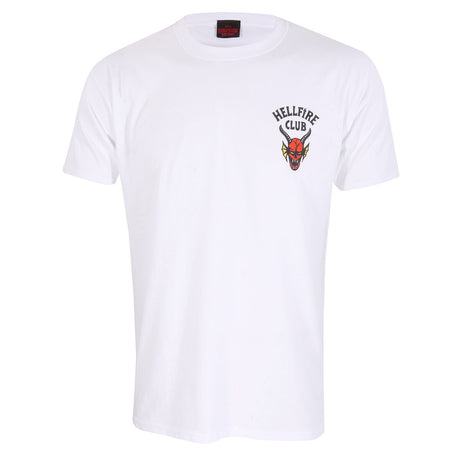 Camisola de Manga Curta Stranger Things Helfire Club Branco Unissexo - EcoNest