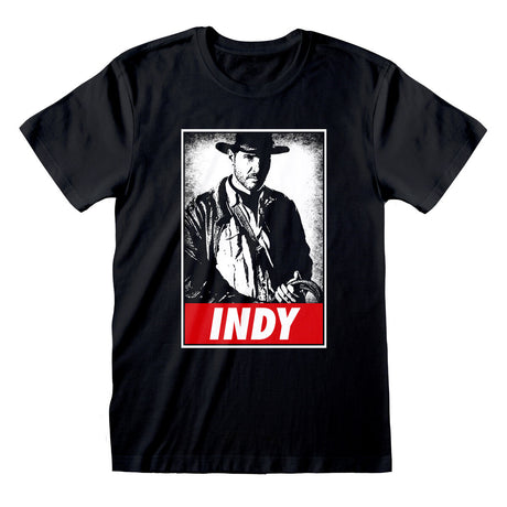 Camisola de Manga Curta Indiana Jones Indy Preto Unissexo - EcoNest