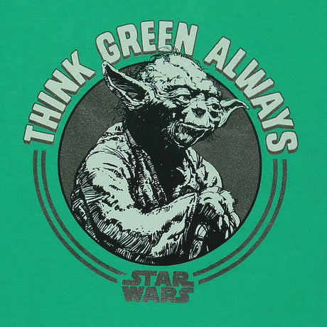 Camisola de Manga Curta Star Wars Yoda Think Green Verde Unissexo - EcoNest