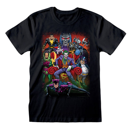 Camisola de Manga Curta DC Comics Villains Preto Unissexo - EcoNest