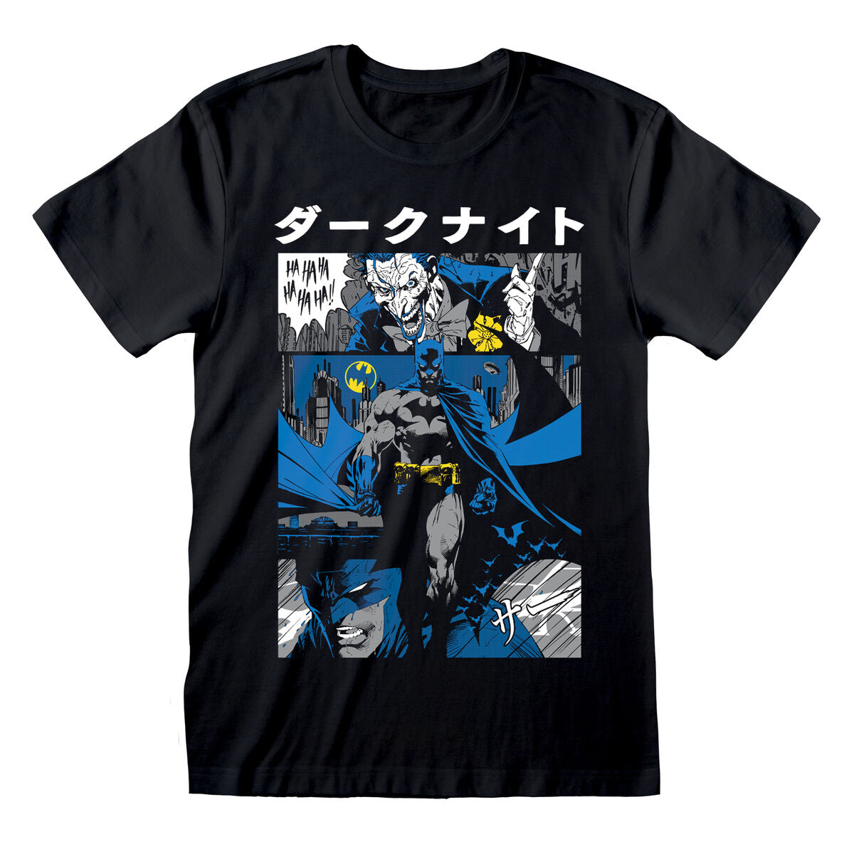 Camisola de Manga Curta Batman Manga Cover Preto Unissexo - EcoNest