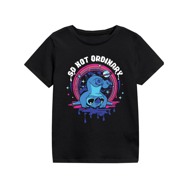 Camisola de Manga Curta Infantil Stitch So Not Ordinary Preto - EcoNest