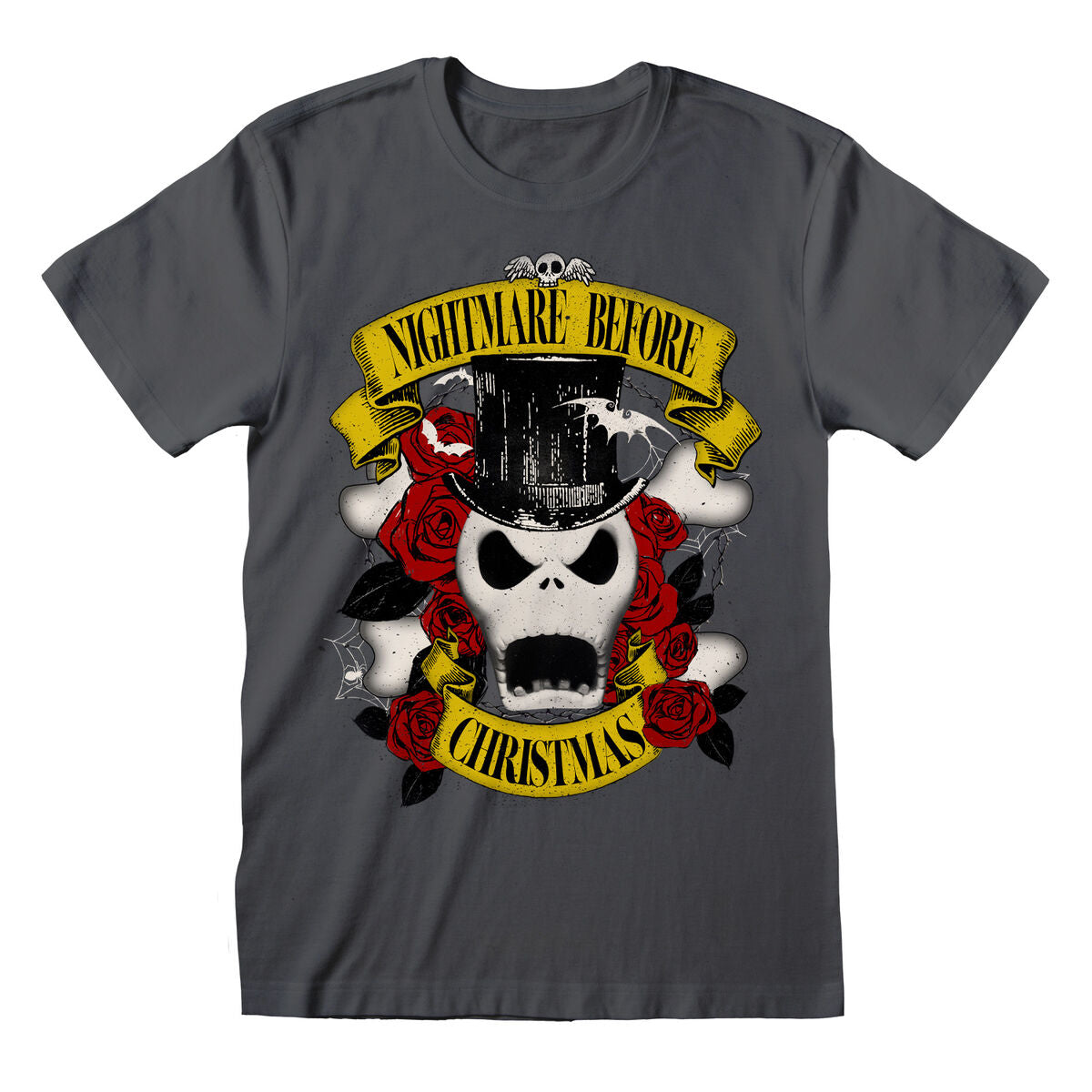 Camisola de Manga Curta The Nightmare Before Christmas Top Hat Jack Grafite Unissexo - EcoNest