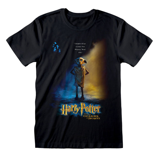 Camisola de Manga Curta Harry Potter Dobby Poster Preto Unissexo - EcoNest