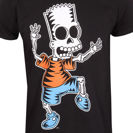 Camisola de Manga Curta The Simpsons Skeleton Bart Preto Unissexo - EcoNest