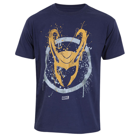 Camisola de Manga Curta Marvel Splatter Logo Azul Unissexo - EcoNest