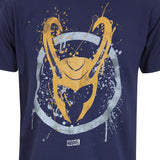 Camisola de Manga Curta Marvel Splatter Logo Azul Unissexo - EcoNest