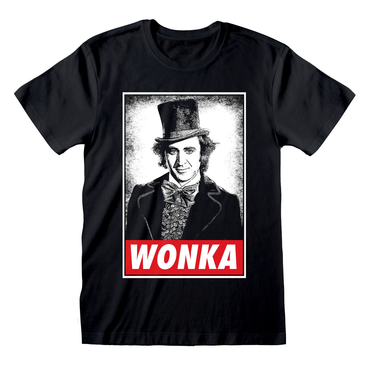 Camisola de Manga Curta Unissexo Willy Wonka Wonka Preto