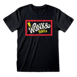 Camisola de Manga Curta Unissexo Willy Wonka Wonka Bar Preto