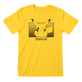 Camisola de Manga Curta Unissexo Pokémon Pikachu Katakana Amarelo - EcoNest