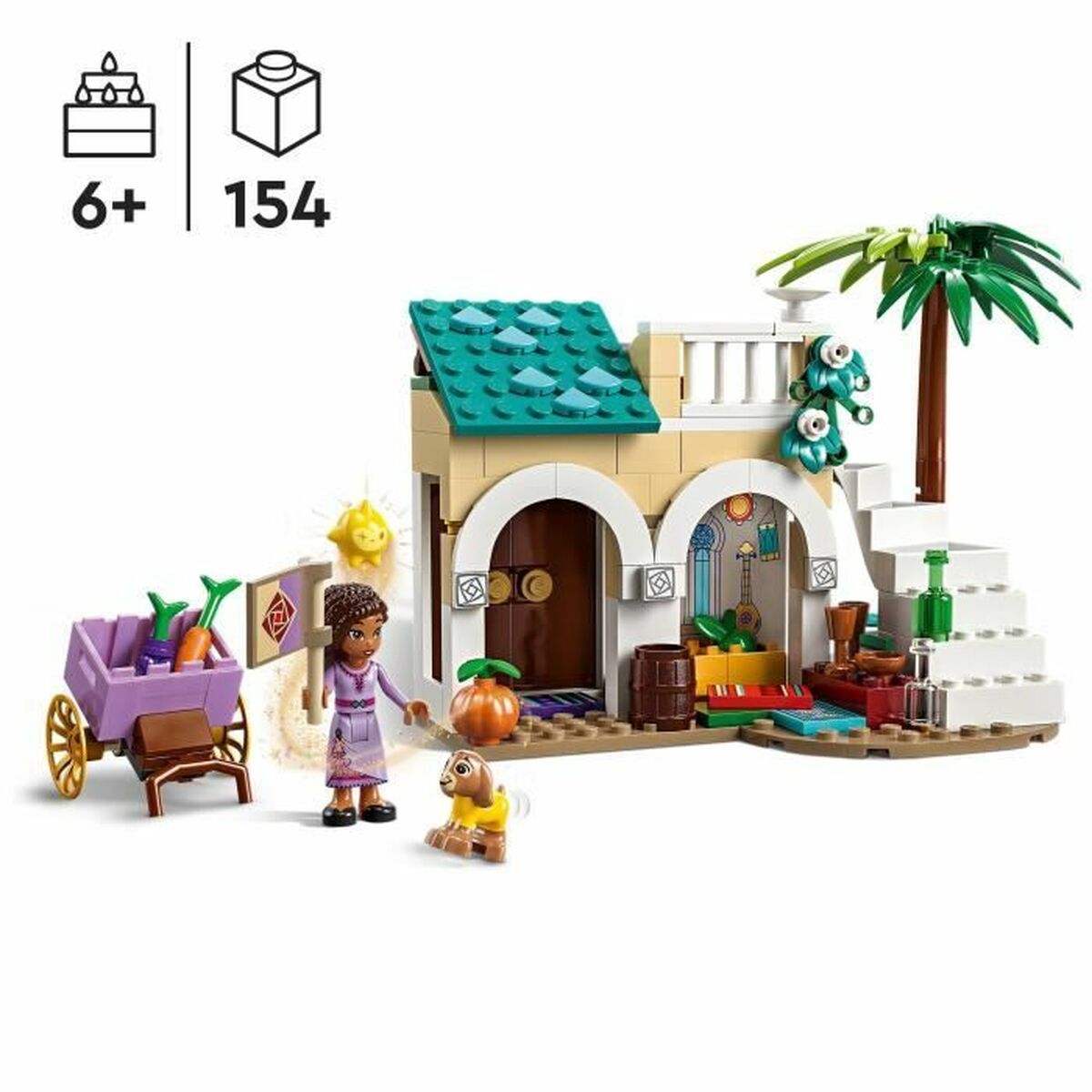 Playset Lego Disney Wish 43223 Asha in Rosas Town 154 Peças - EcoNest