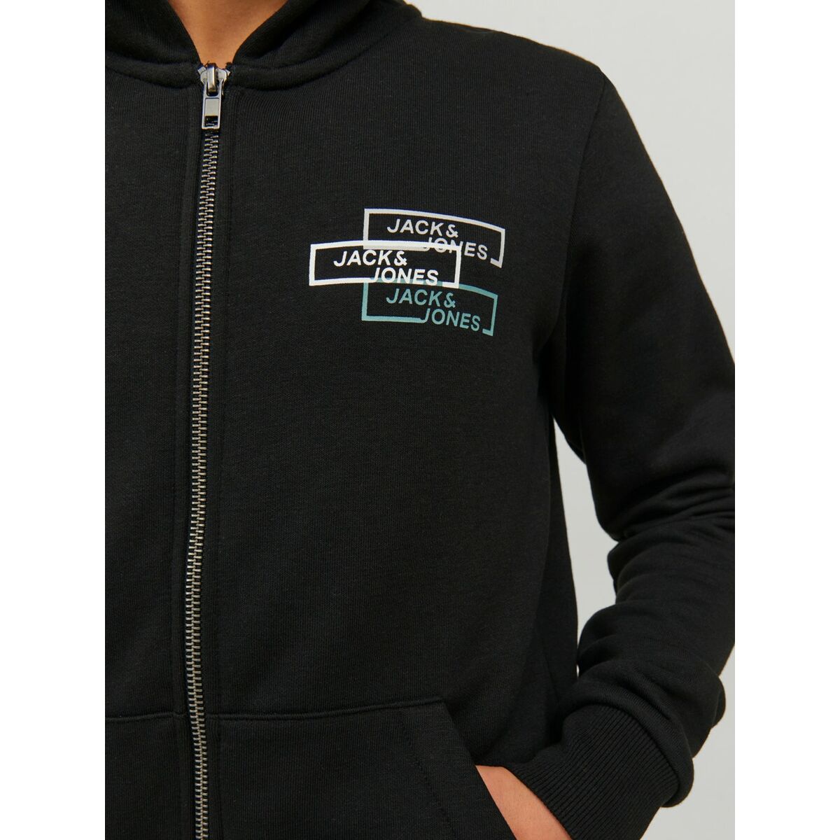 Polar com Capuz Criança Jack & Jones JCOSPACE LOGO SWEAT 12221210 Preto - EcoNest