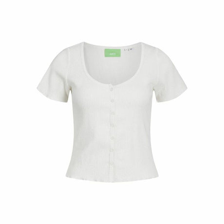 Camisola de Manga Curta Mulher Jack & Jones Jxlucinda Str Ss Branco - EcoNest