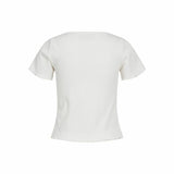 Camisola de Manga Curta Mulher Jack & Jones Jxlucinda Str Ss Branco - EcoNest