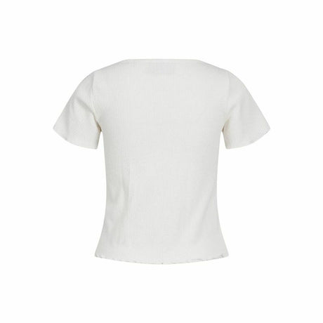 Camisola de Manga Curta Mulher Jack & Jones Jxlucinda Str Ss Branco - EcoNest