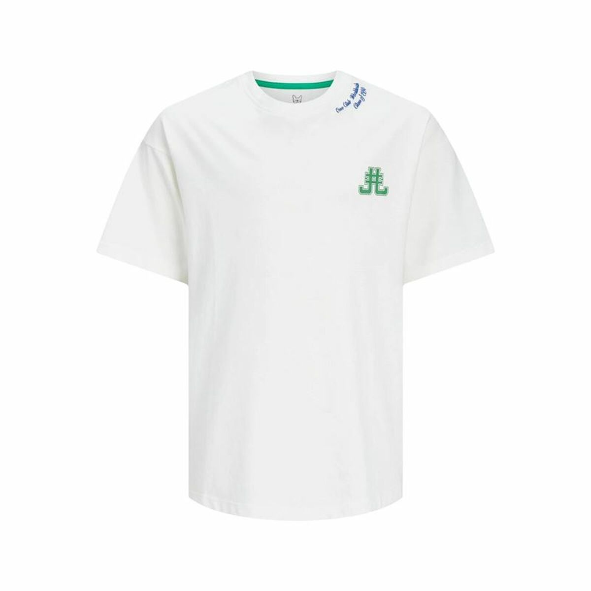 Camisola de Manga Curta Infantil Jack & Jones Jorcole Back Print Branco Verde - EcoNest