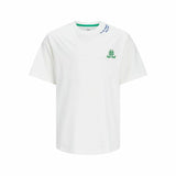 Camisola de Manga Curta Infantil Jack & Jones Jorcole Back Print Branco Verde - EcoNest