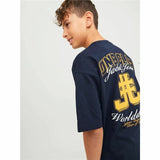 Camisola de Manga Curta Infantil Jack & Jones Jorcole Back Print Azul Marinho - EcoNest