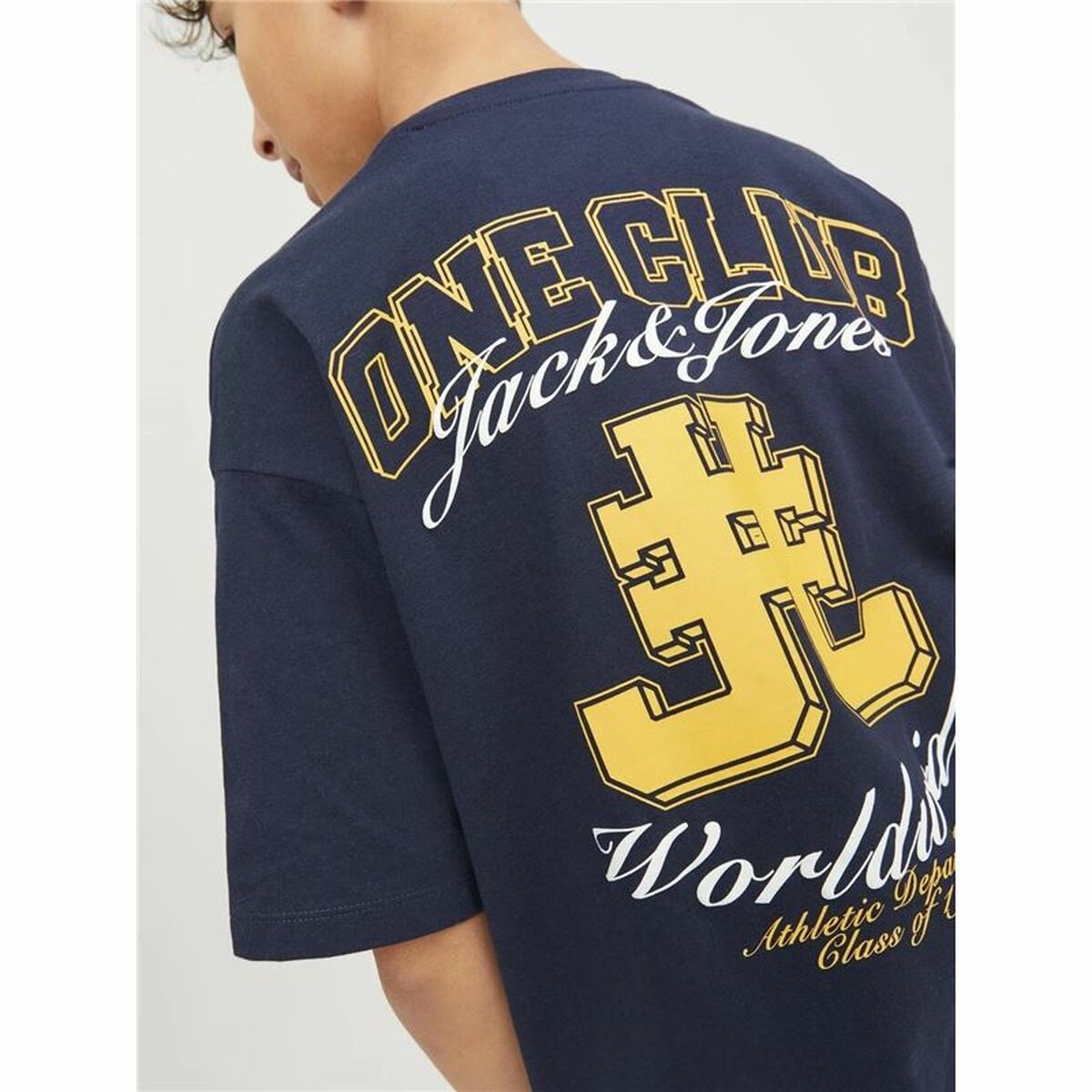 Camisola de Manga Curta Infantil Jack & Jones Jorcole Back Print Azul Marinho - EcoNest