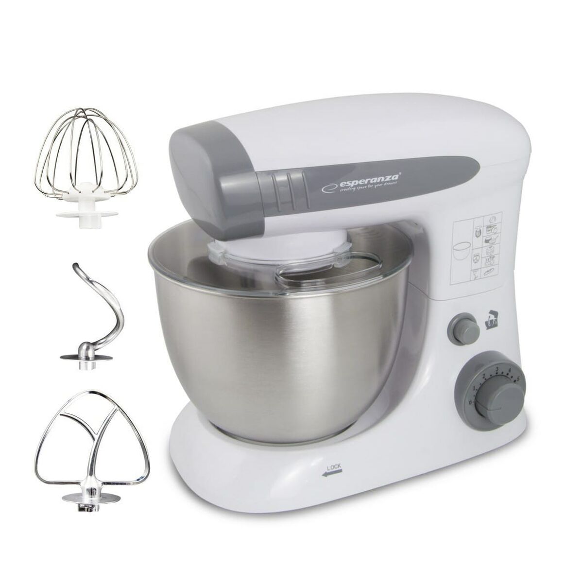 Robot de Cozinha Esperanza EKM024 Branco Cinzento 800 W 4 L - EcoNest