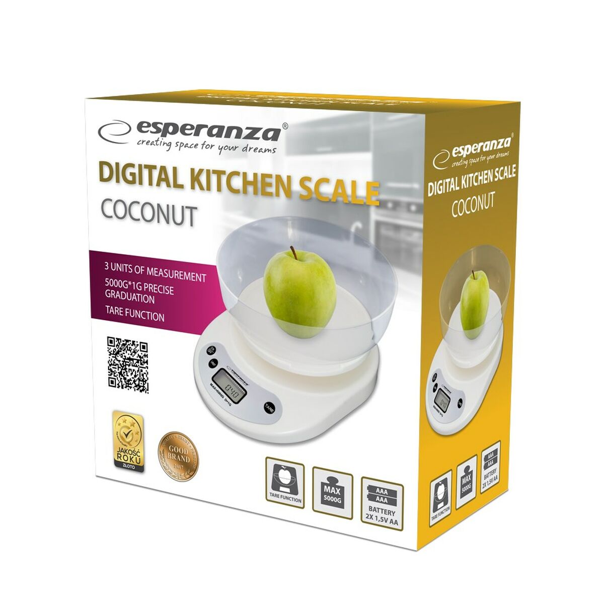 balança de cozinha Esperanza EKS007 Branco 5 kg - EcoNest