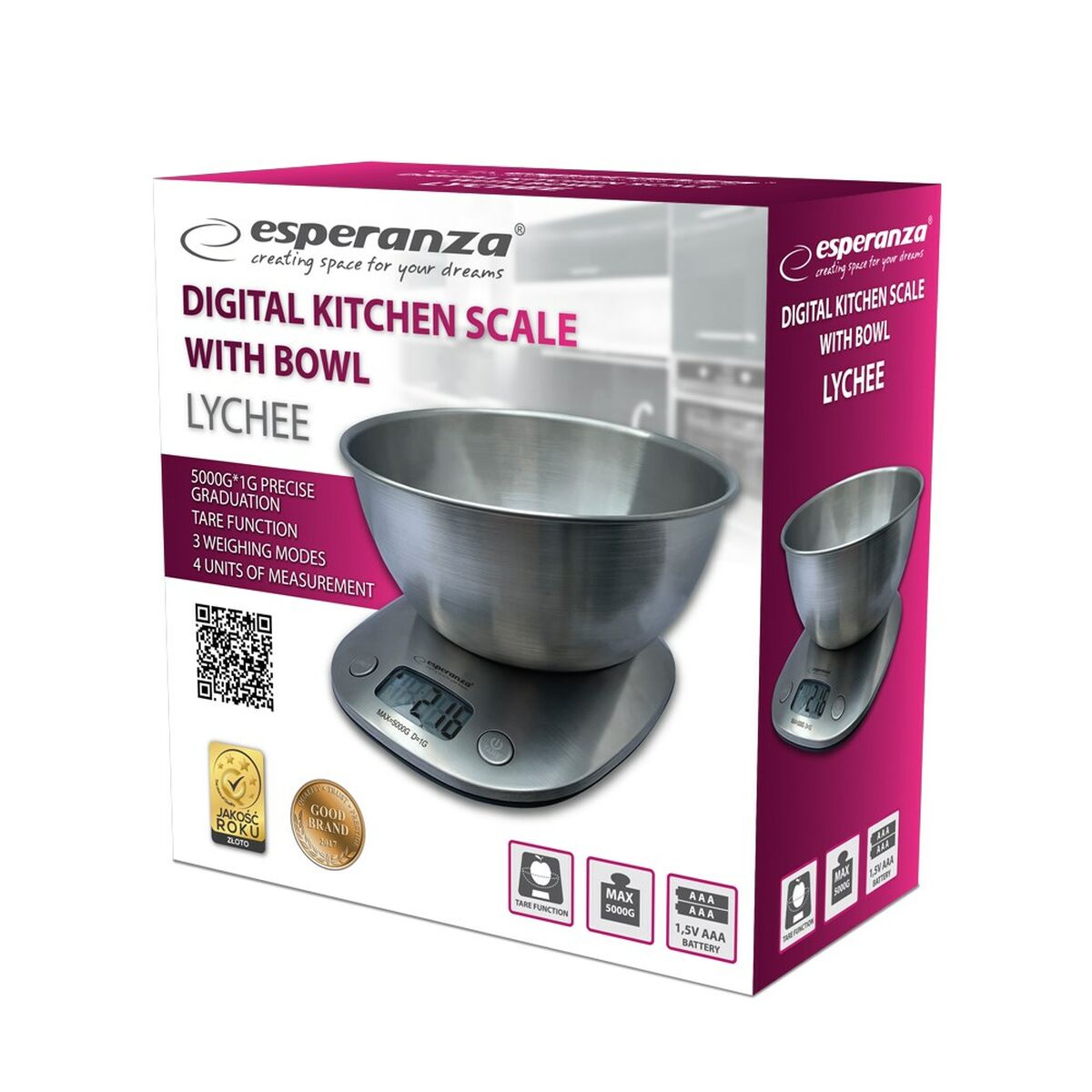 balança de cozinha Esperanza EKS008 Branco 5 kg - EcoNest