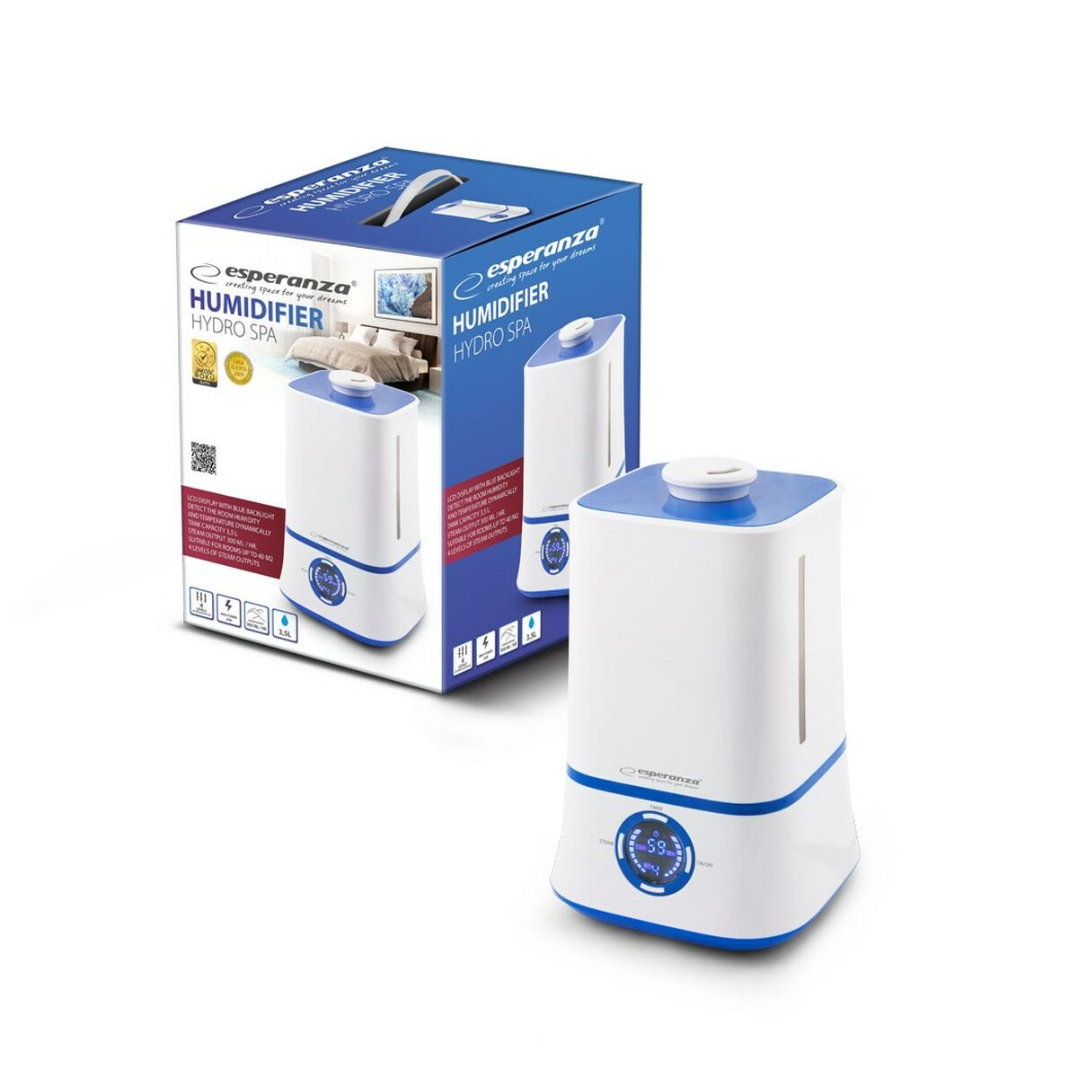 Humidificador Esperanza EHA007 Azul Branco 25 W (40 m²) - EcoNest