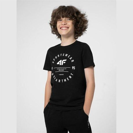 Camisola de Manga Curta Criança 4F M294 Deep Preto - EcoNest