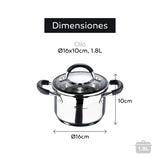 Panela de Cozedura Lenta Masterpro Ø 16 cm 1,8 L - EcoNest