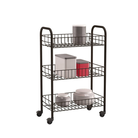 Carro de Cozinha Metaltex Siena Preto 3 Prateleiras Metalen draad (63 x 41 x 23 cm) - EcoNest