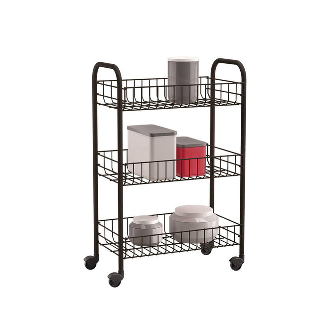 Carro de Cozinha Metaltex Siena Preto 3 Prateleiras Metalen draad (63 x 41 x 23 cm) - EcoNest
