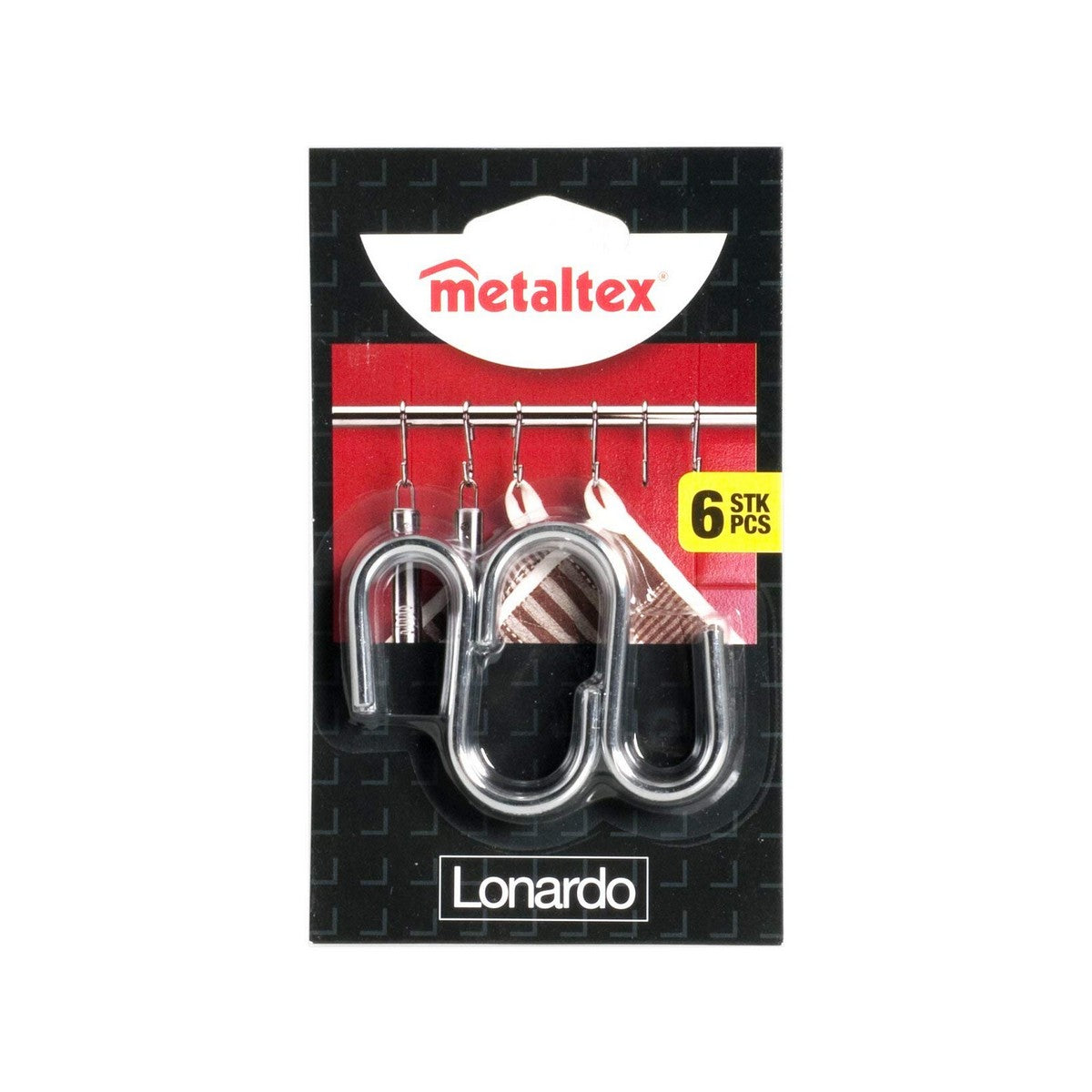 Gancho para pendurar Metaltex Lonardo Cromado Metal 6,5 cm 6 Peças - EcoNest